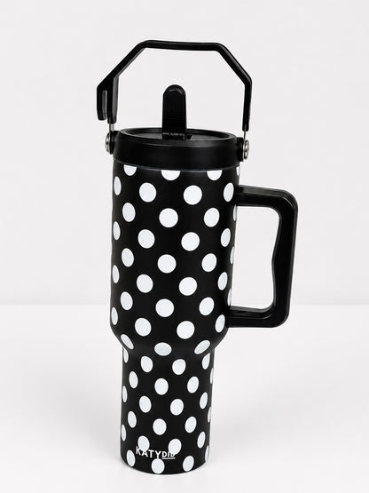 Black & White Polka Dot Tumbler Cup