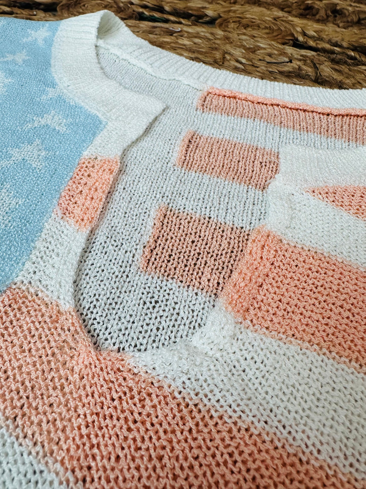 Welcome To The USA Loose Knit Top