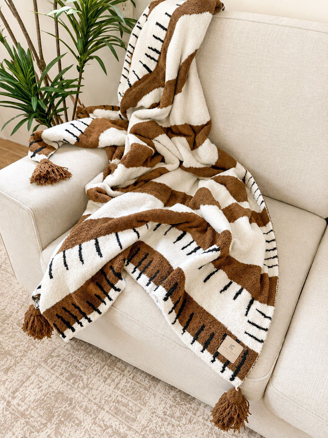 Stripe Me Up PomPom Throw Blanket