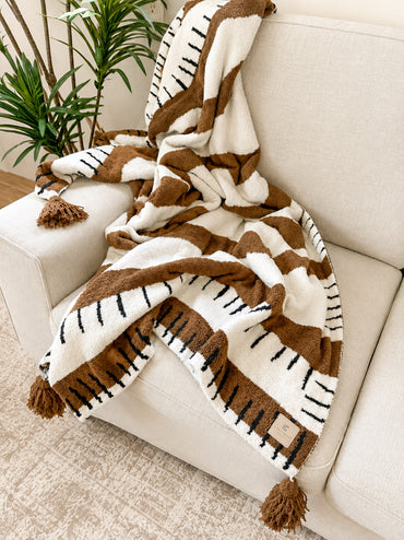 Stripe Me Up PomPom Throw Blanket