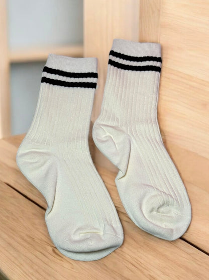 Retro Stripe Half Crew Socks