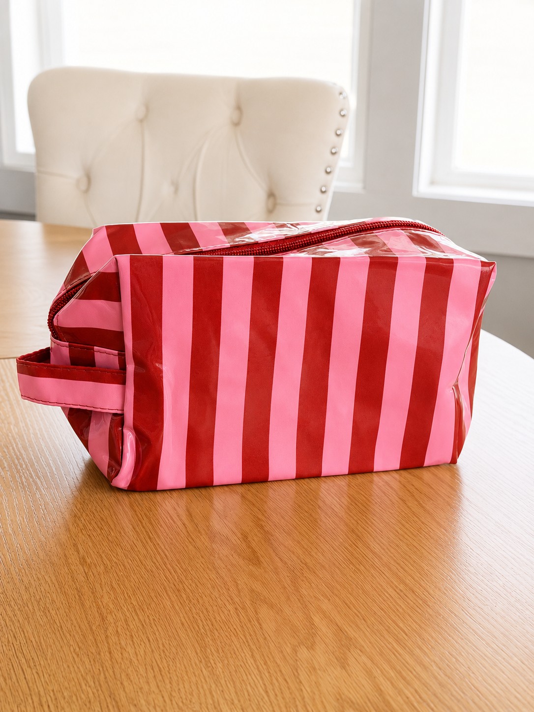 Shiny Stripes Cosmetic Travel Bag