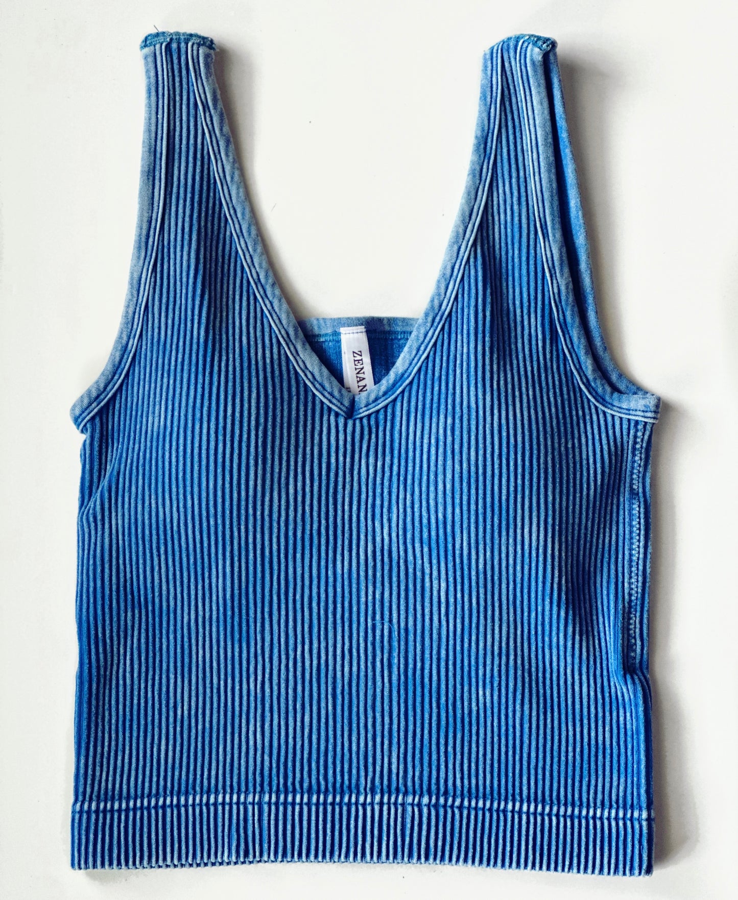 Ribbed Wash Padded Tank Tops