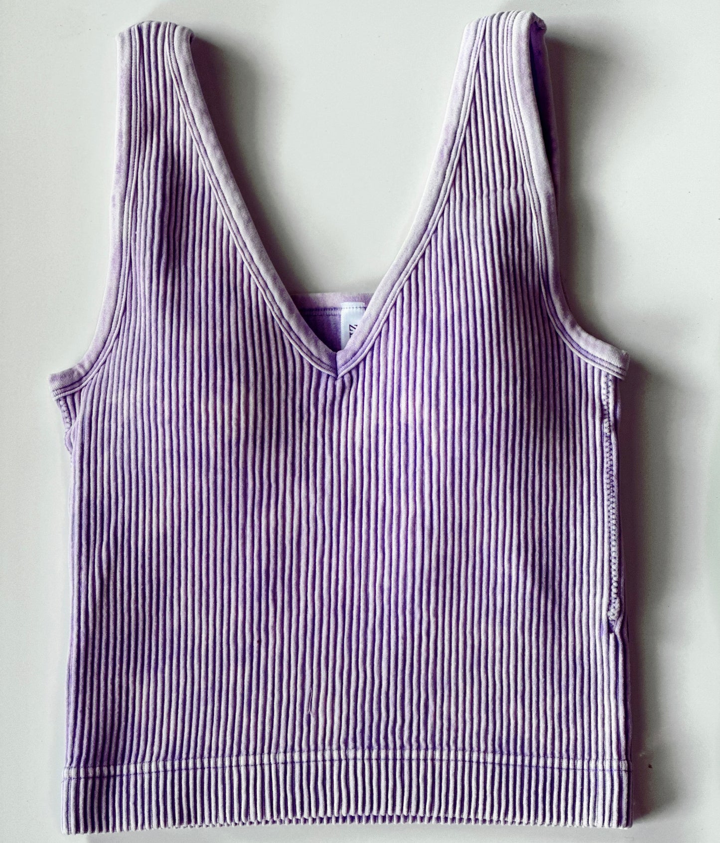 Ribbed Wash Padded Tank Tops