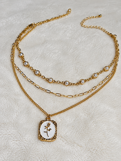 Enchanted Rose Pearl Necklace