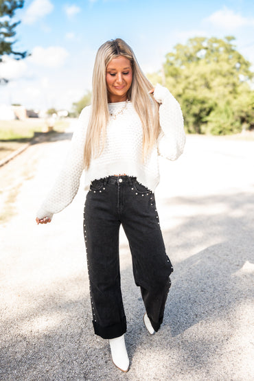 Monroe Textured Sweater Top