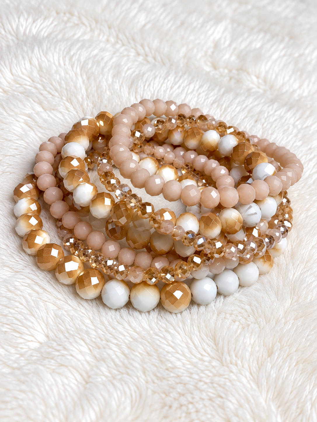 Sweet Latte Beaded Bracelet Set