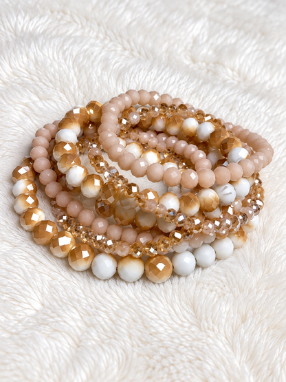 Sweet Latte Beaded Bracelet Set