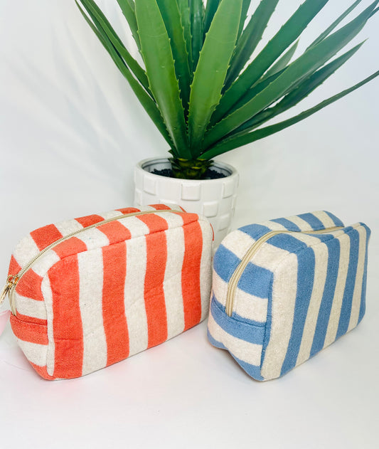 Striped Cosmetic Pouch Travel Bag