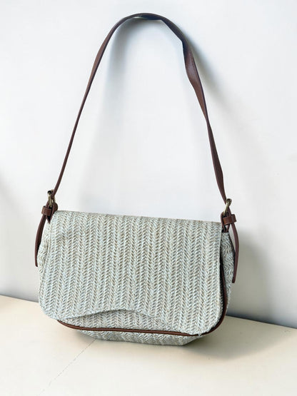 Ivory Woven Shoulder Bag