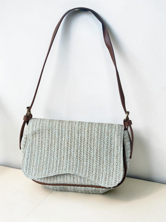 Ivory Woven Shoulder Bag