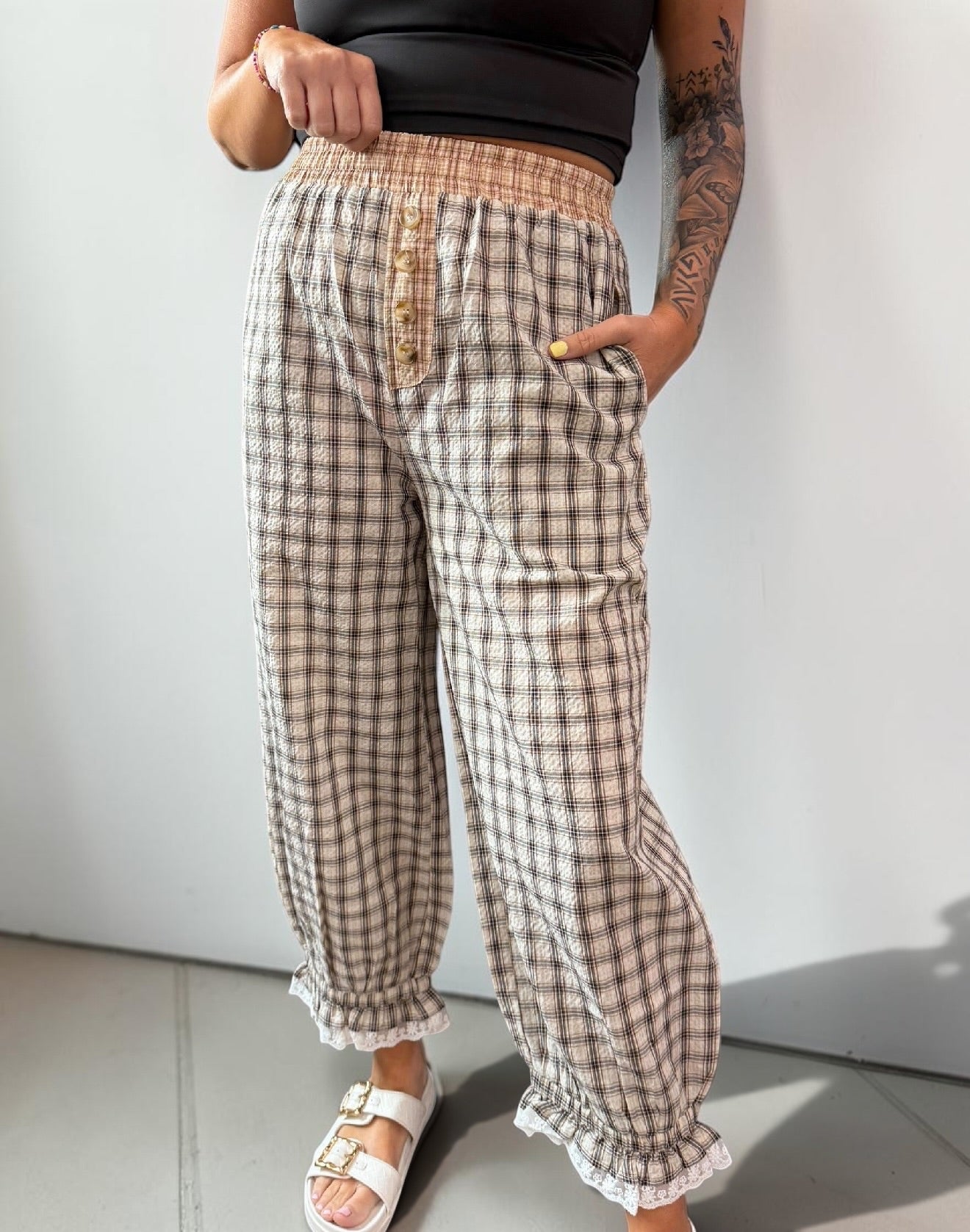 Cozy Checkmate Balloon Pants