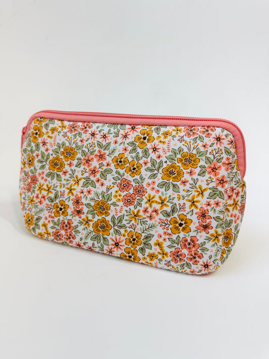 Light Pink Floral Travel Pouch