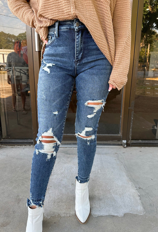 Tanya  Distressed Skinny Jeans