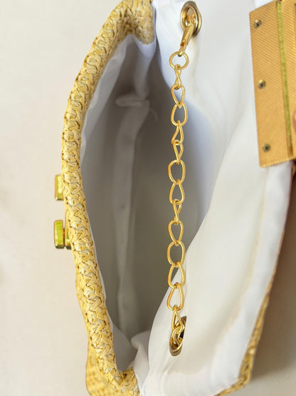 Golden Weave Shoulder Bag