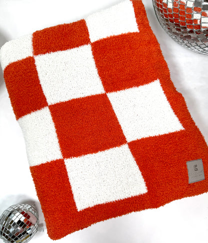 Straight Chillin Checkered Throw Blanket