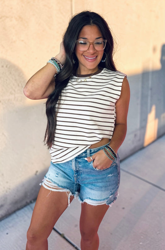 Earth-line Striped Tank Top