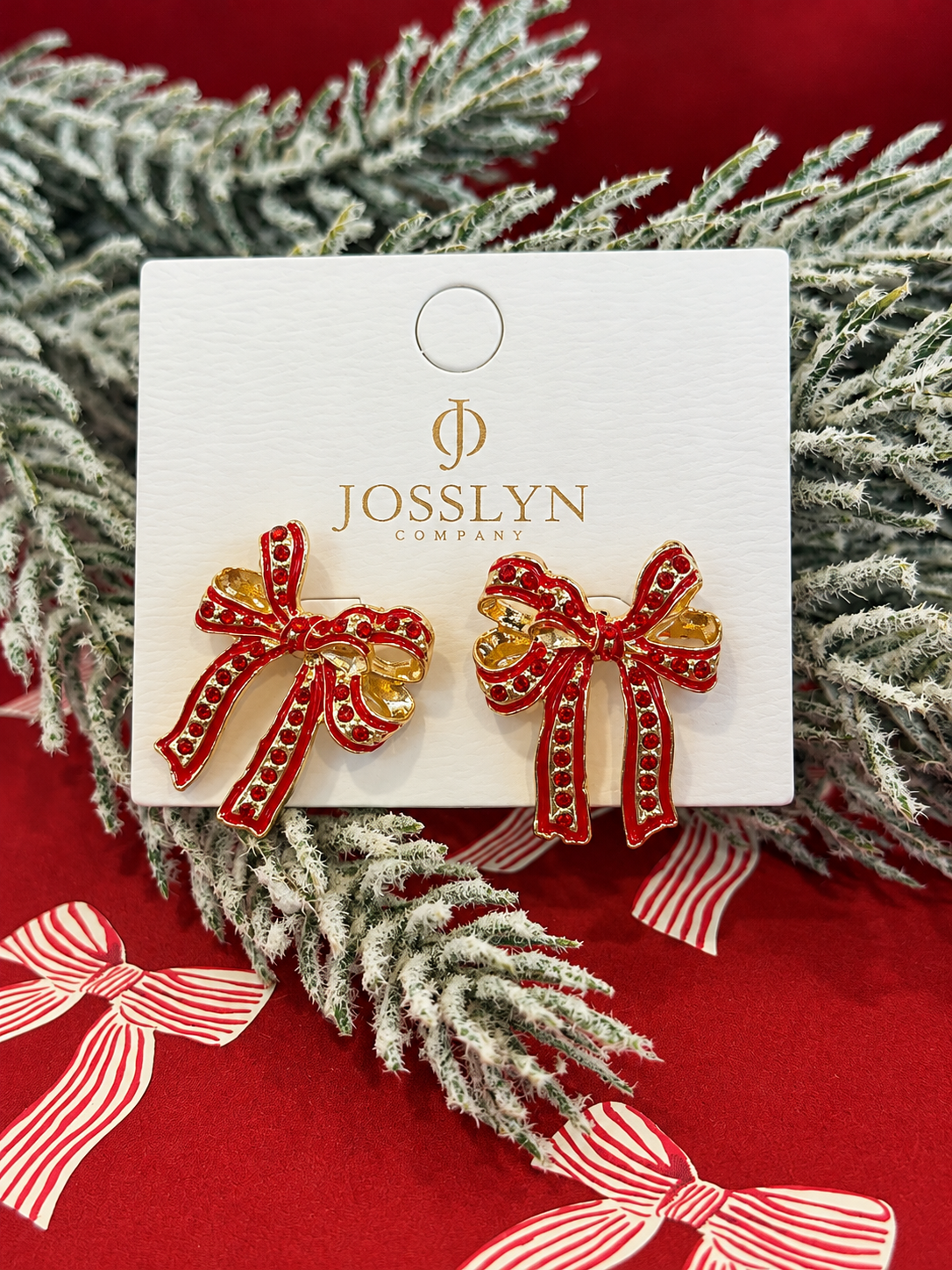 Ribbons & Bling Bow Earrings