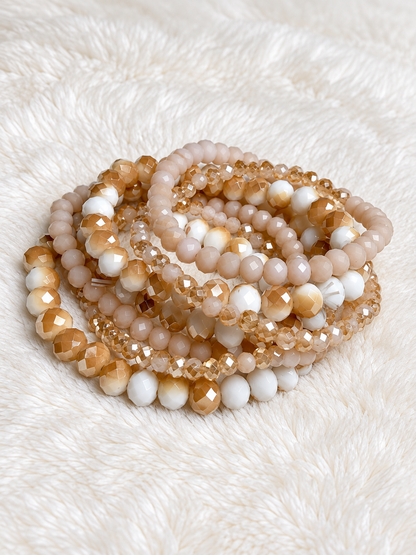 Sweet Latte Beaded Bracelet Set