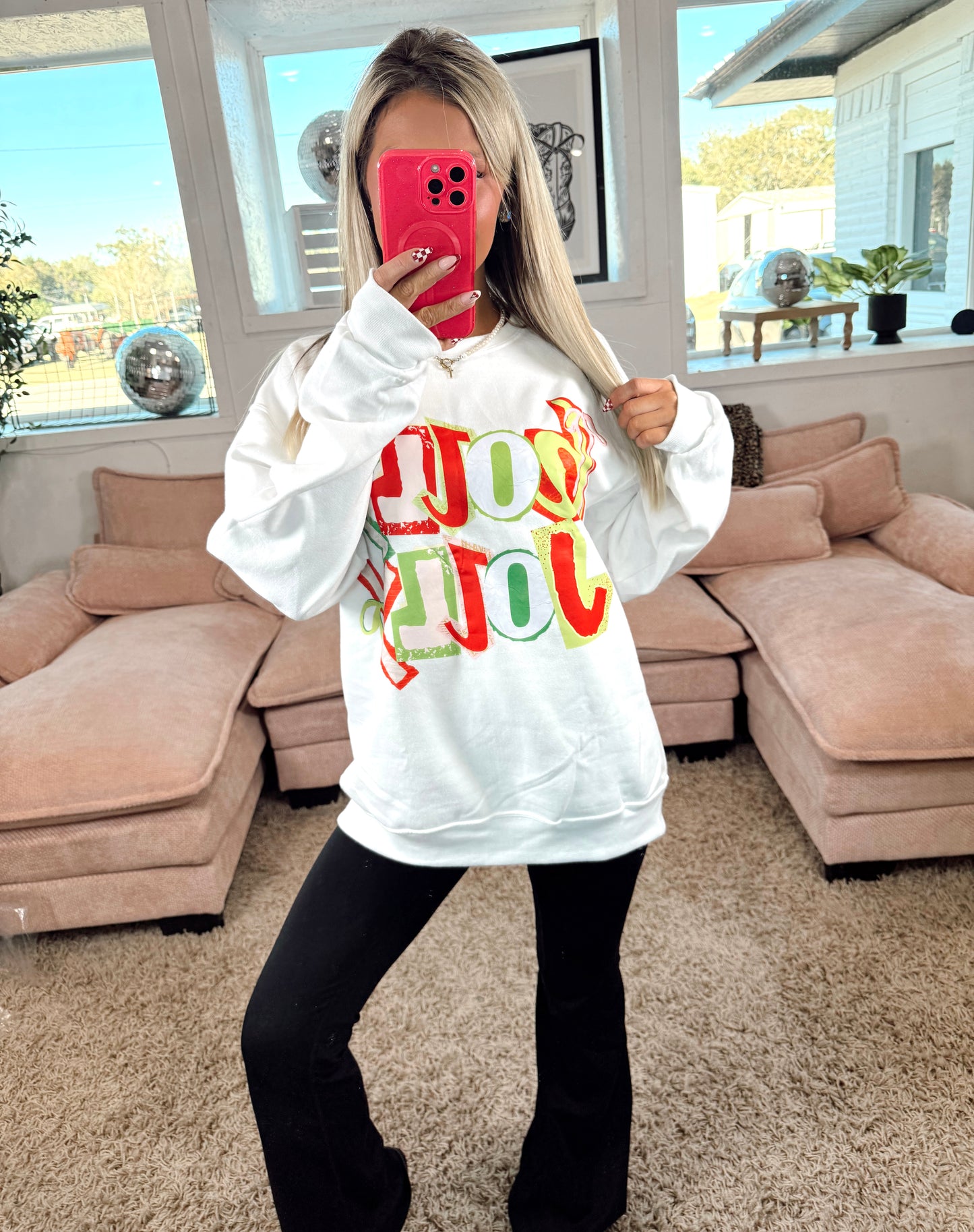 Scrap Book Jolly Jingle Time Graphic Crewneck Top