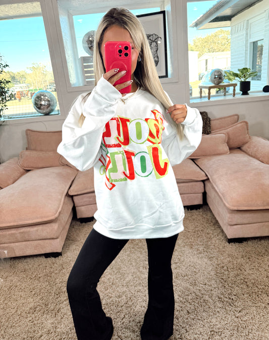 Scrap Book Jolly Jingle Time Graphic Crewneck Top