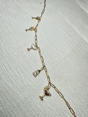 Cheers To Good Times Drinking Charm Necklace