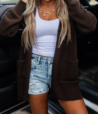 Warm Relaxed Open Cardigan