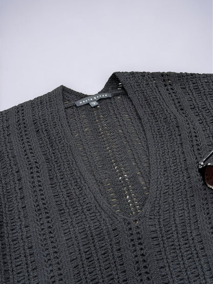 Scoop Neck Open Knit Sweater