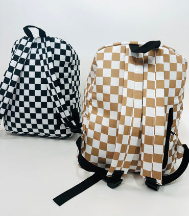 Keeping With The Trend Checkered Print Backpack