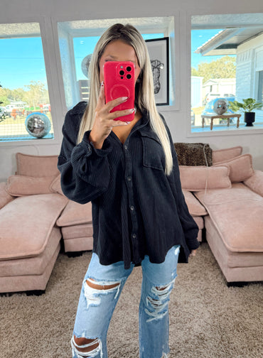 Harvest Ridge Mineral Washed Corduroy Shacket Top