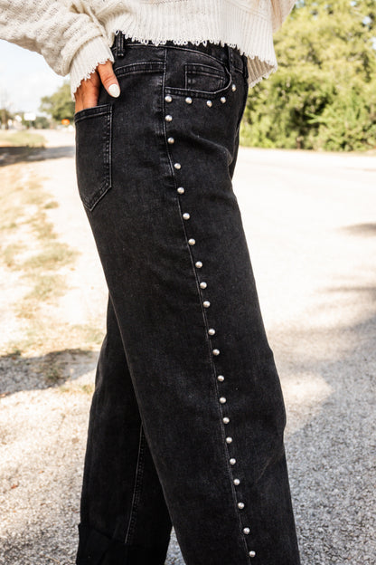 Reese Rebel Studded Black Denim Jeans