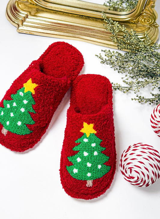 Luxury Soft Christmas Tree Slippers