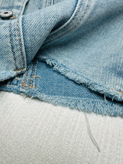Buckle Me Up Crop Denim Top
