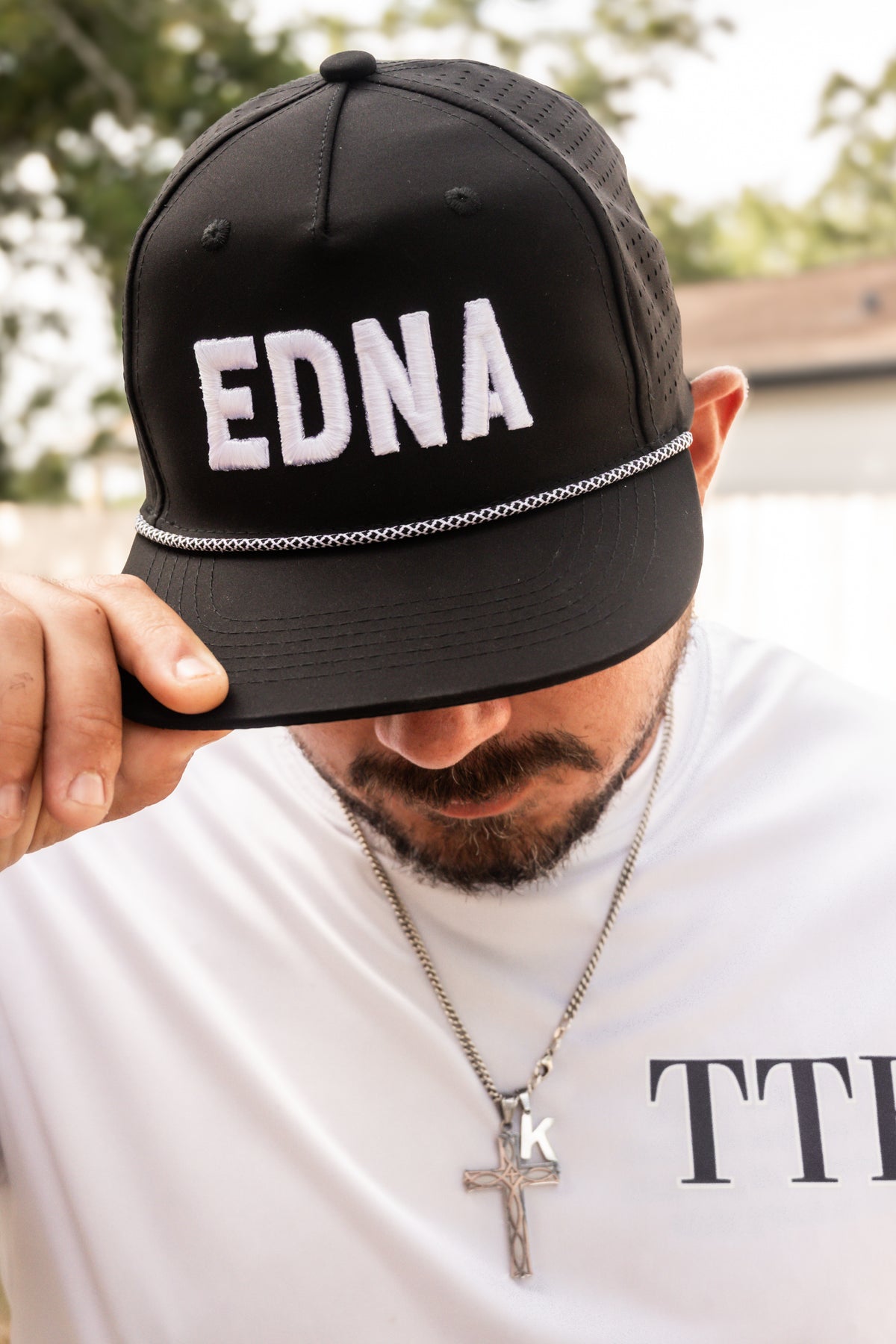 EDNA Black Rope Hat
