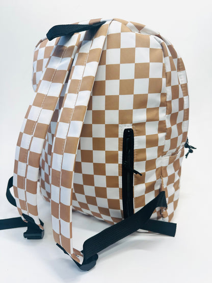 Keeping With The Trend Checkered Print Backpack