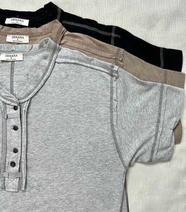 Raw Edge Detailed Button Closure Top