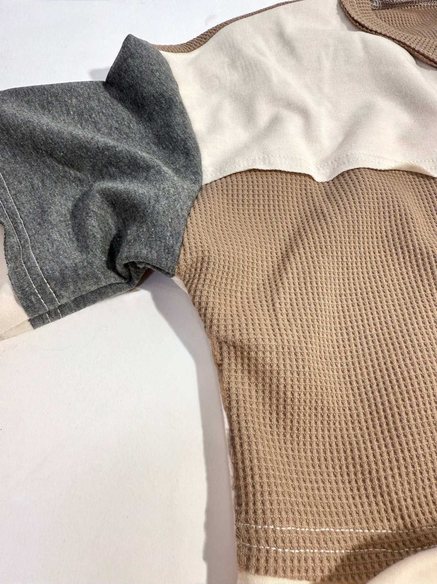 Color Block Waffle Patchwork Top