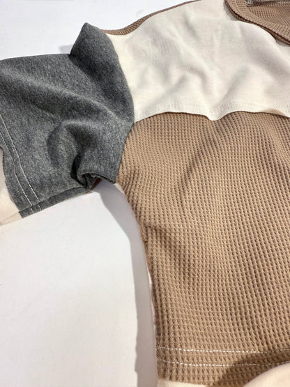 Color Block Waffle Patchwork Top