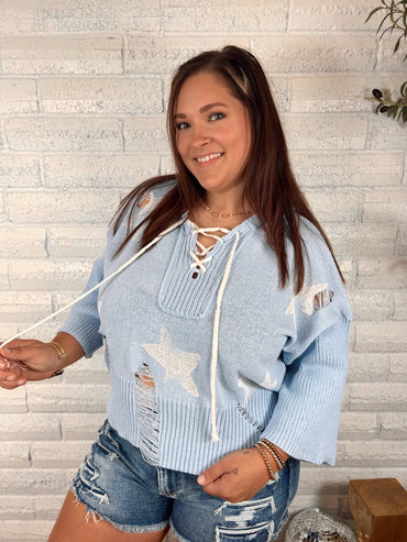 Keep Up With The Stars Distressed Top