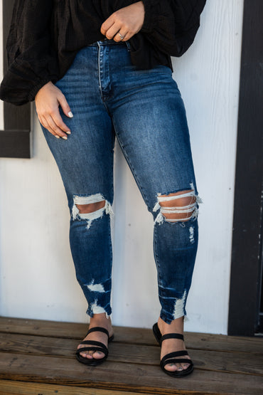 Sara Sage Distressed Skinny Jeans