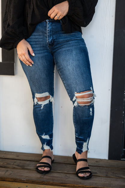 Sara Sage Distressed Skinny Jeans