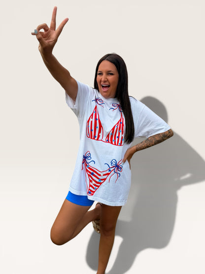 USA Bikini Outline Graphic T-shirt