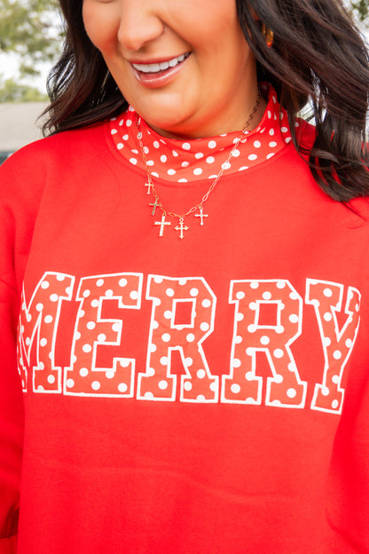 MERRY PolkaDot Mock Neck Sweatshirt