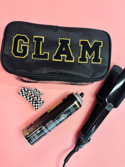 Black Glam Clear Cosmetic Make up Bag