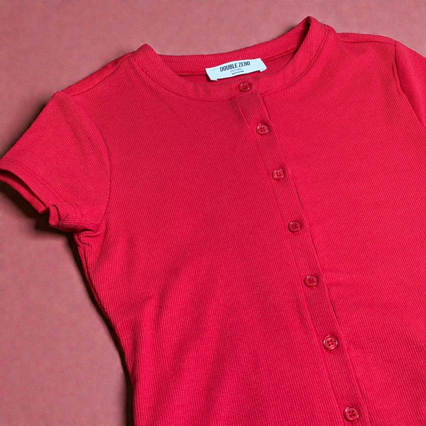 Classic Ribbed Button Top