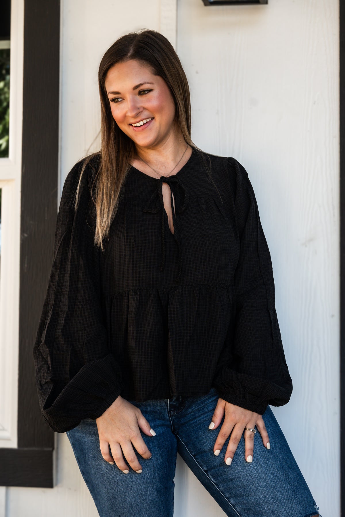 Celine Tie-Front Blouse Top