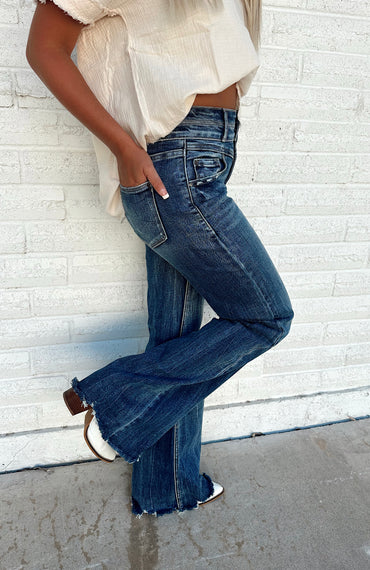 Charlie Dark Wash Wide Leg Fare Jeans