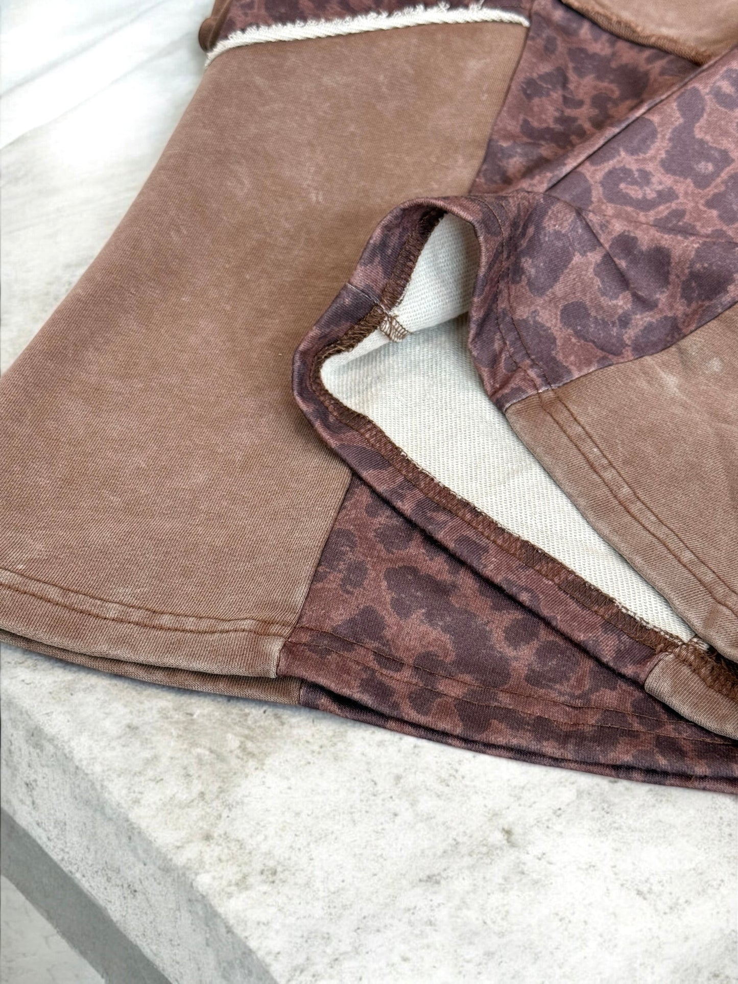 Wild Mocha Leopard Patchwork Pants