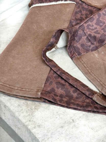 Wild Mocha Leopard Patchwork Pants