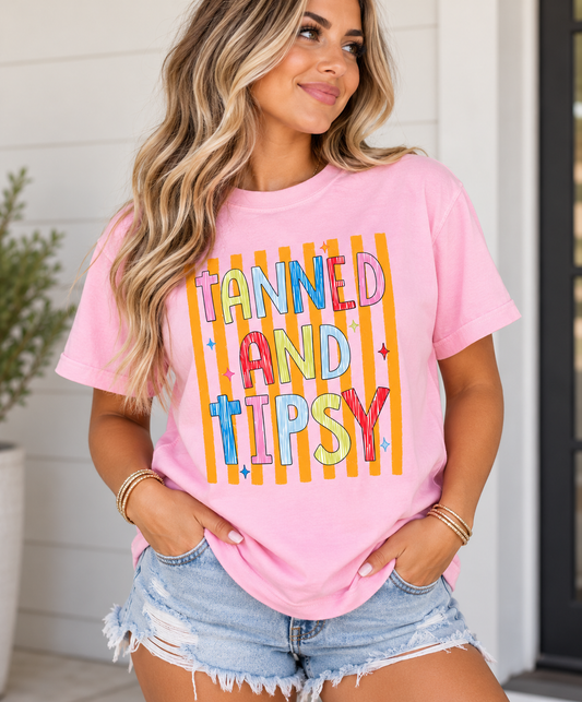 Tanned & Tipsy Graphic T-shirt